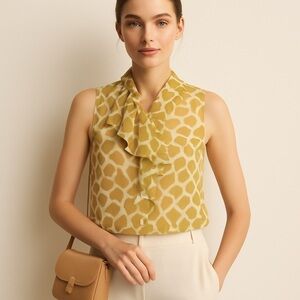 LOFT printed ruffle blouse. Size S